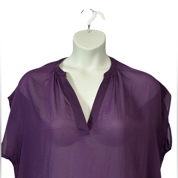 George, Purple Chiffon Tunic/Swimsuit Cover-Up, Size XL ☀️ - Picture 3 of 8